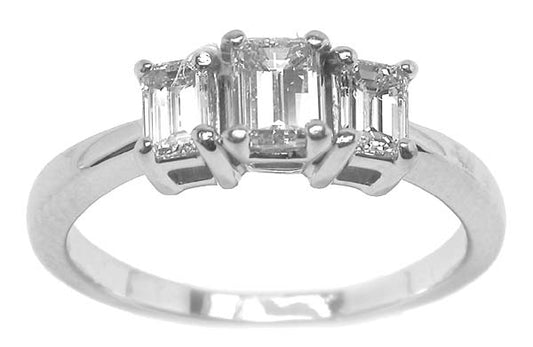 1.60ct Emerald Cut Diamond Engagement 14k White Gold Ring