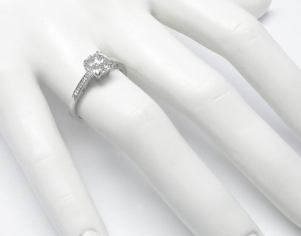 1.60ct Old Mine  Diamond 14k White Gold Engagement Ring