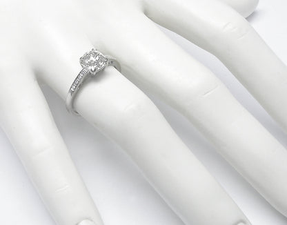 1.60ct Old Mine  Diamond 14k White Gold Engagement Ring