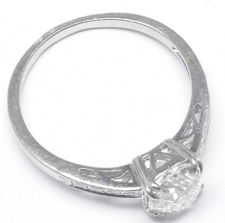 1.60ct Old Mine  Diamond 14k White Gold Engagement Ring