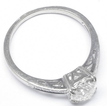1.60ct Old Mine  Diamond 14k White Gold Engagement Ring