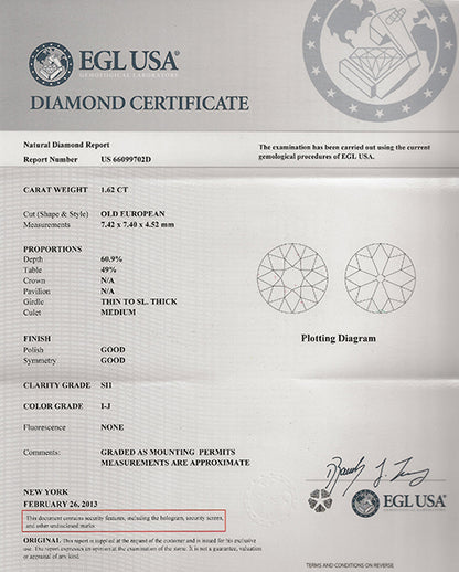 1.62ct Diamond Sapphire Platinum Engagement Ring