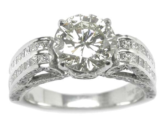 1.69ct Diamond 18k White Gold Engagement Ring