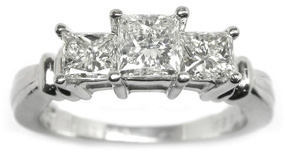 1.69ct Princess Cut Diamond Platinum Engagement Ring