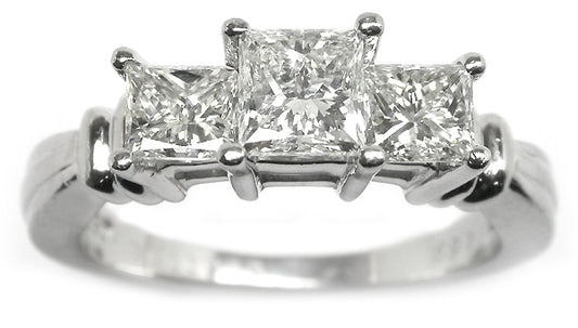 1.69ct Princess Cut Diamond Platinum Engagement Ring