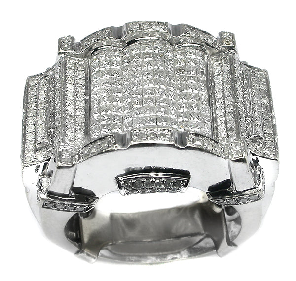 1.70ct Invisible Set Princess Cut  Diamond 14k Yellow Gold Ring