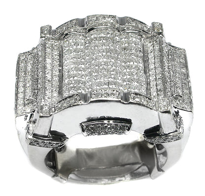 1.70ct Invisible Set Princess Cut  Diamond 14k Yellow Gold Ring