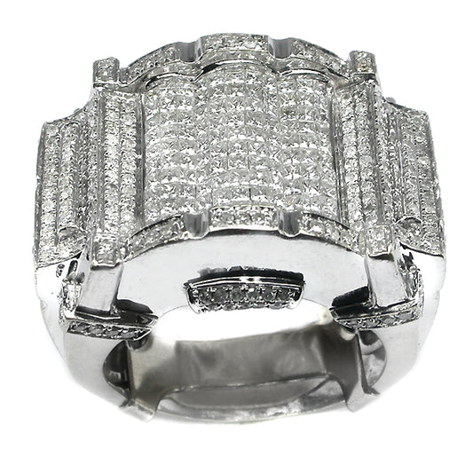 1.70ct Invisible Set Princess Cut  Diamond 14k Yellow Gold Ring