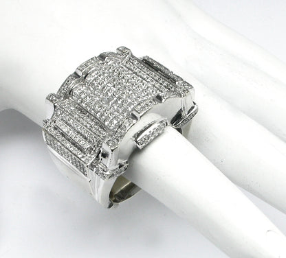 1.70ct Invisible Set Princess Cut  Diamond 14k Yellow Gold Ring