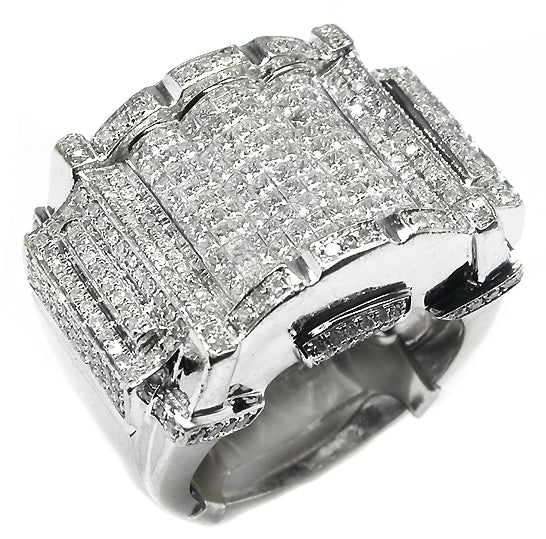 1.70ct Invisible Set Princess Cut  Diamond 14k Yellow Gold Ring