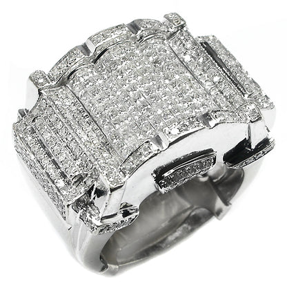 1.70ct Invisible Set Princess Cut  Diamond 14k Yellow Gold Ring