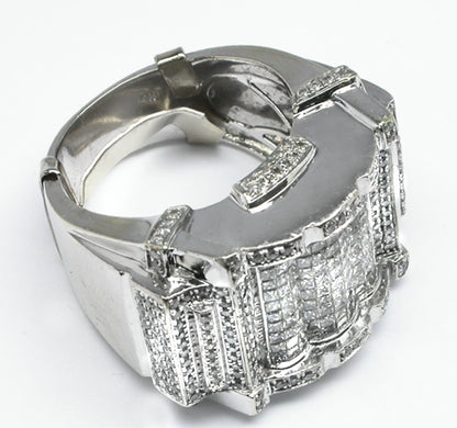 1.70ct Invisible Set Princess Cut  Diamond 14k Yellow Gold Ring