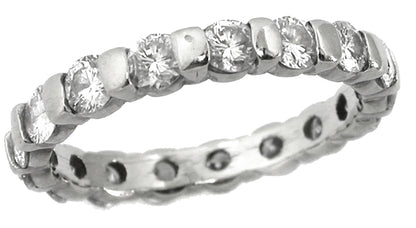 1.70ct Round Brilliant Cut Diamonds Platinum Eternity Wedding Band