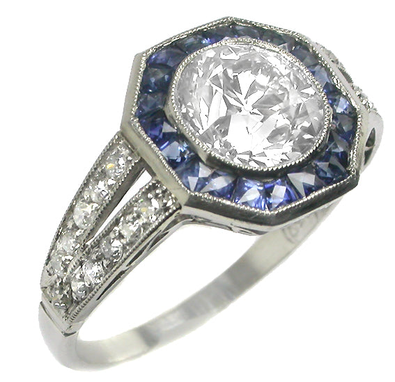 1.71ct Art Deco Style Platinum Engagement Ring