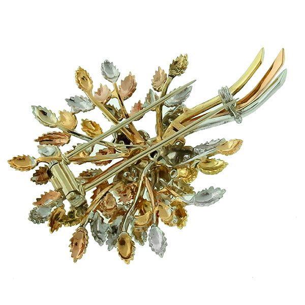 1.75ct Diamond Gold Flower Pin