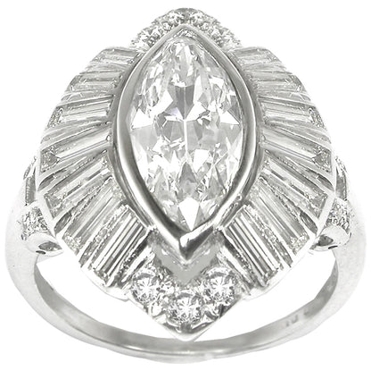 1.75ct Marquise Diamond  Platinum Ring