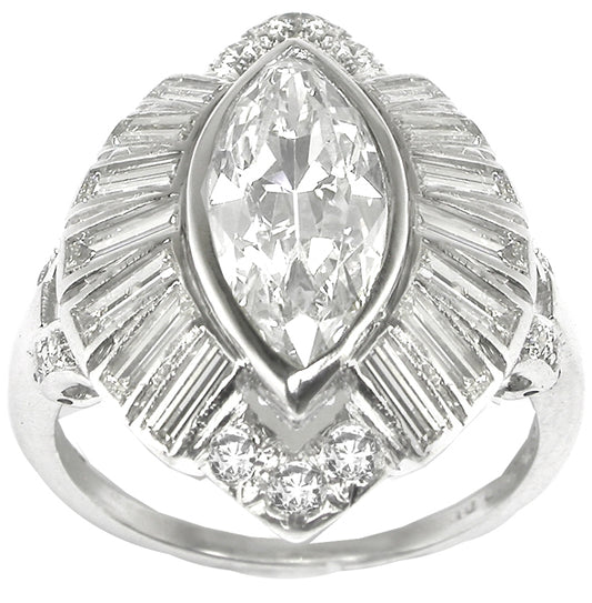 1.75ct Marquise Diamond  Platinum Ring