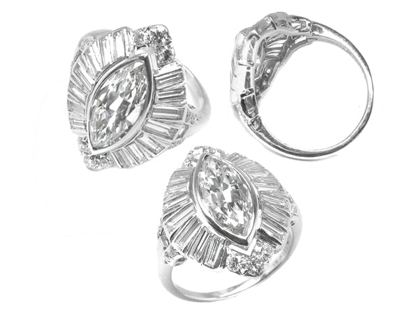 1.75ct Marquise Diamond  Platinum Ring