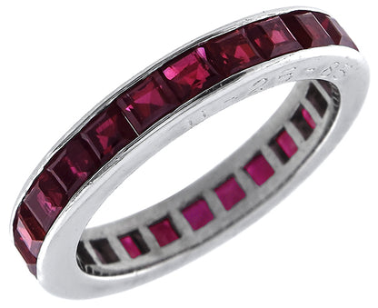 1.75ct  Ruby Gold Eternity Wedding Band