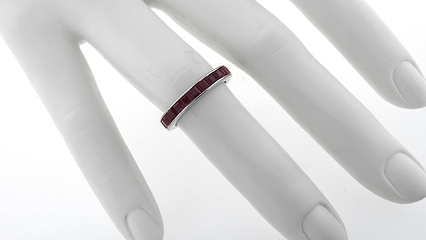1.75ct  Ruby Gold Eternity Wedding Band