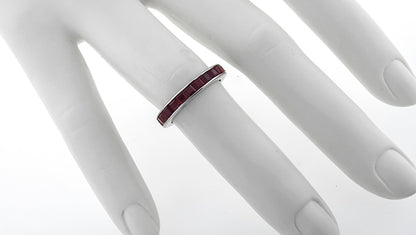 1.75ct  Ruby Gold Eternity Wedding Band