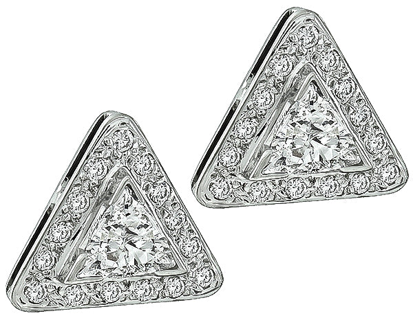 1.75cttw Diamond Triangle Earrings