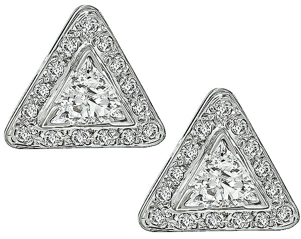 1.75cttw Diamond Triangle Earrings