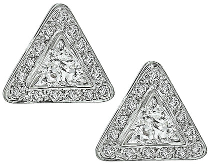 1.75cttw Diamond Triangle Earrings