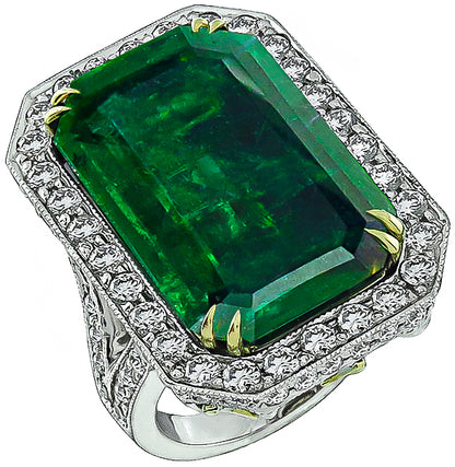 17.75ct Emerald 2.50ct Diamond Ring