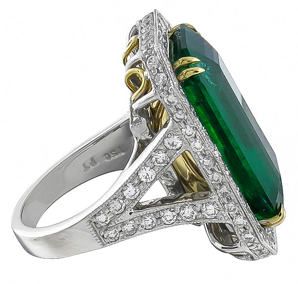 17.75ct Emerald 2.50ct Diamond Ring