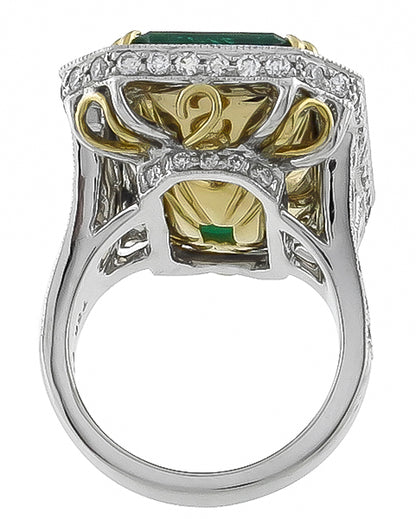 17.75ct Emerald 2.50ct Diamond Ring