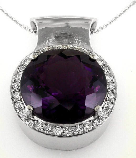18.00ct Round Cut Amethyst  Pendant