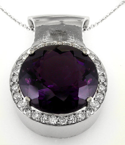 18.00ct Round Cut Amethyst  Pendant