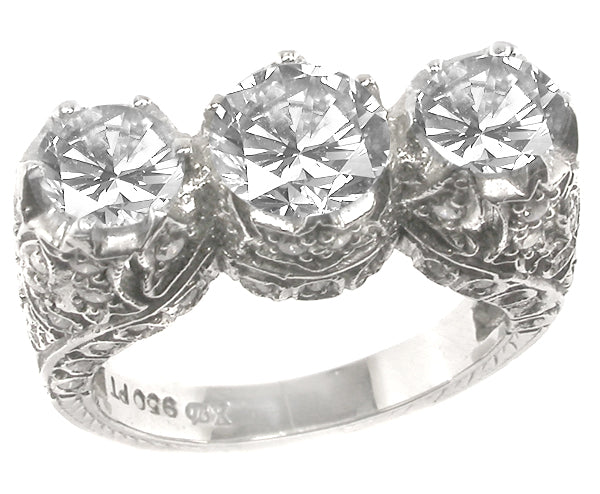 1.84ct Art Deco Style Platinum Diamond Anniversary Ring