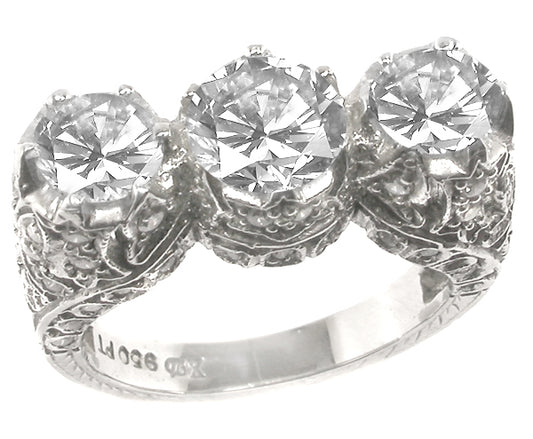 1.84ct Art Deco Style Platinum Diamond Anniversary Ring
