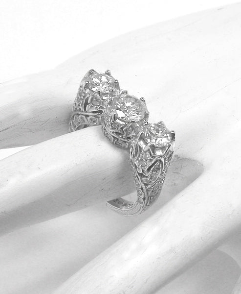 1.84ct Art Deco Style Platinum Diamond Anniversary Ring