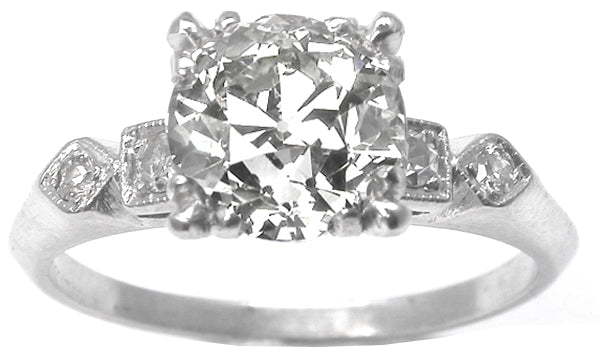 1.84ct Old European  DiamondPlatinum Enegagement Ring