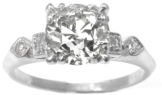 1.84ct Old European  DiamondPlatinum Enegagement Ring