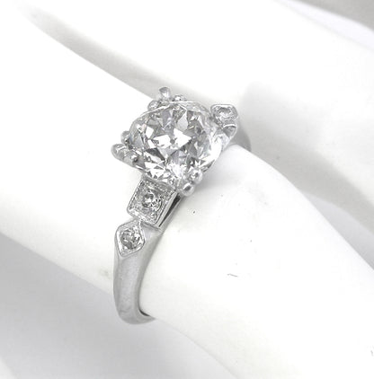 1.84ct Old European  DiamondPlatinum Enegagement Ring