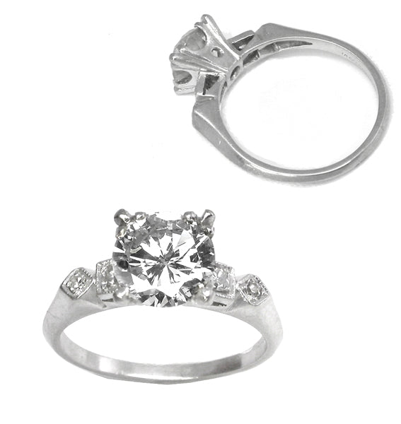1.84ct Old European  DiamondPlatinum Enegagement Ring