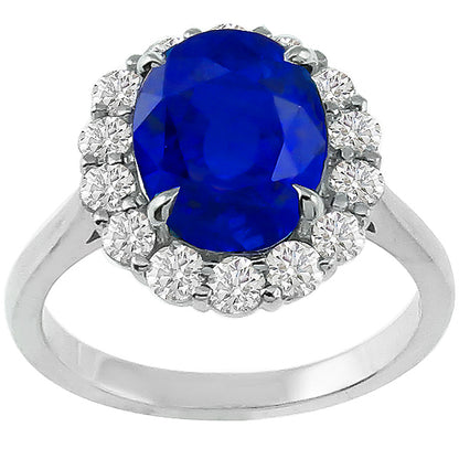 18K White Gold Sapphire And Diamond Ring