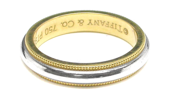 Tiffany & Co 3.5mm 18K Yellow Gold & Platinum Band | Israel Rose