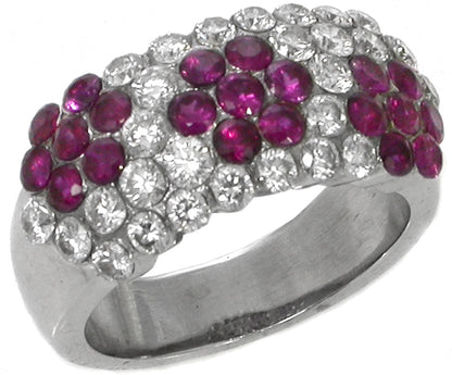 18k White Gold 1.50ct Ruby 1.50ct Diamond Ring