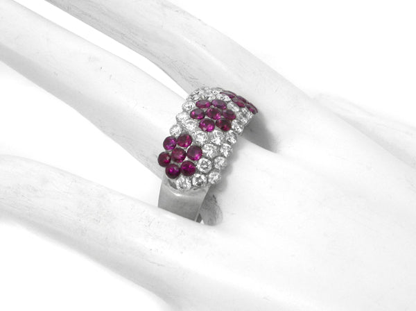 18k White Gold 1.50ct Ruby 1.50ct Diamond Ring