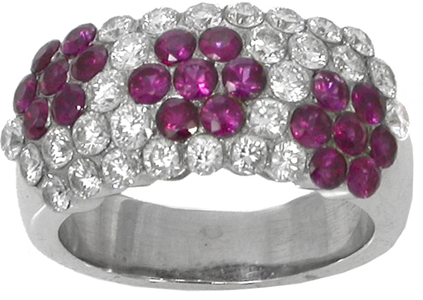 18k White Gold 1.50ct Ruby 1.50ct Diamond Ring