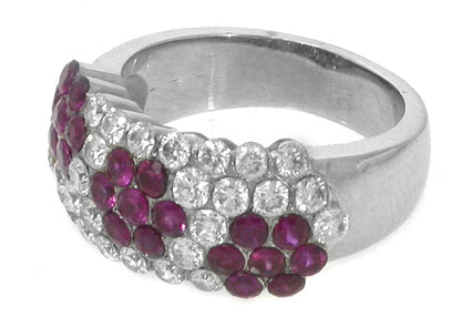 18k White Gold 1.50ct Ruby 1.50ct Diamond Ring