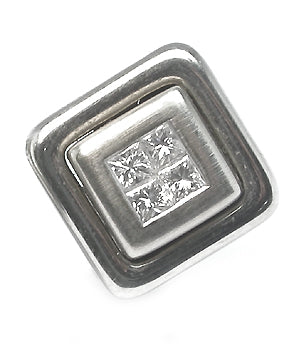 18k White Gold 1ct Princess Cut Diamond  Earrings