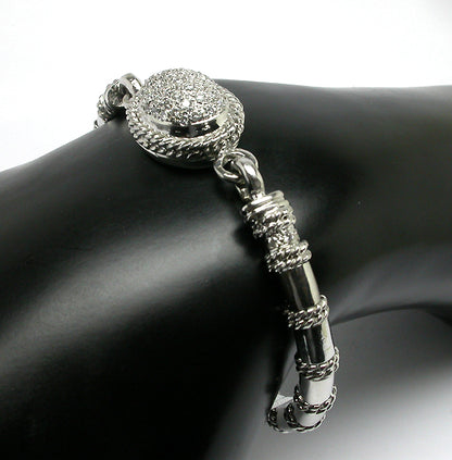 18k White Gold Diamond Cassis Collection Bangle