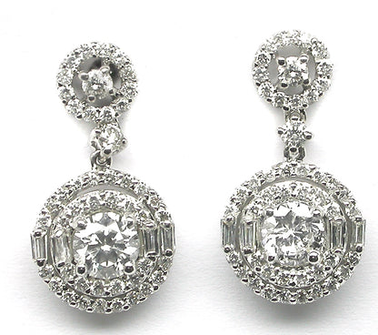 18k White Gold Diamond Drop Earrings