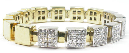 18k Yellow Gold 3.5ct Diamond Bangle